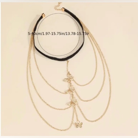 Womens Fashion Sexy Beach Club Party Gold-Tone Butterfly Leg Chain - Picture 4 of 6